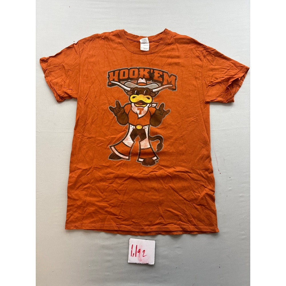 Gildan Texas Longhorns Hook Em Burnt Orange Graphic T-Shirt Mens Medium UT